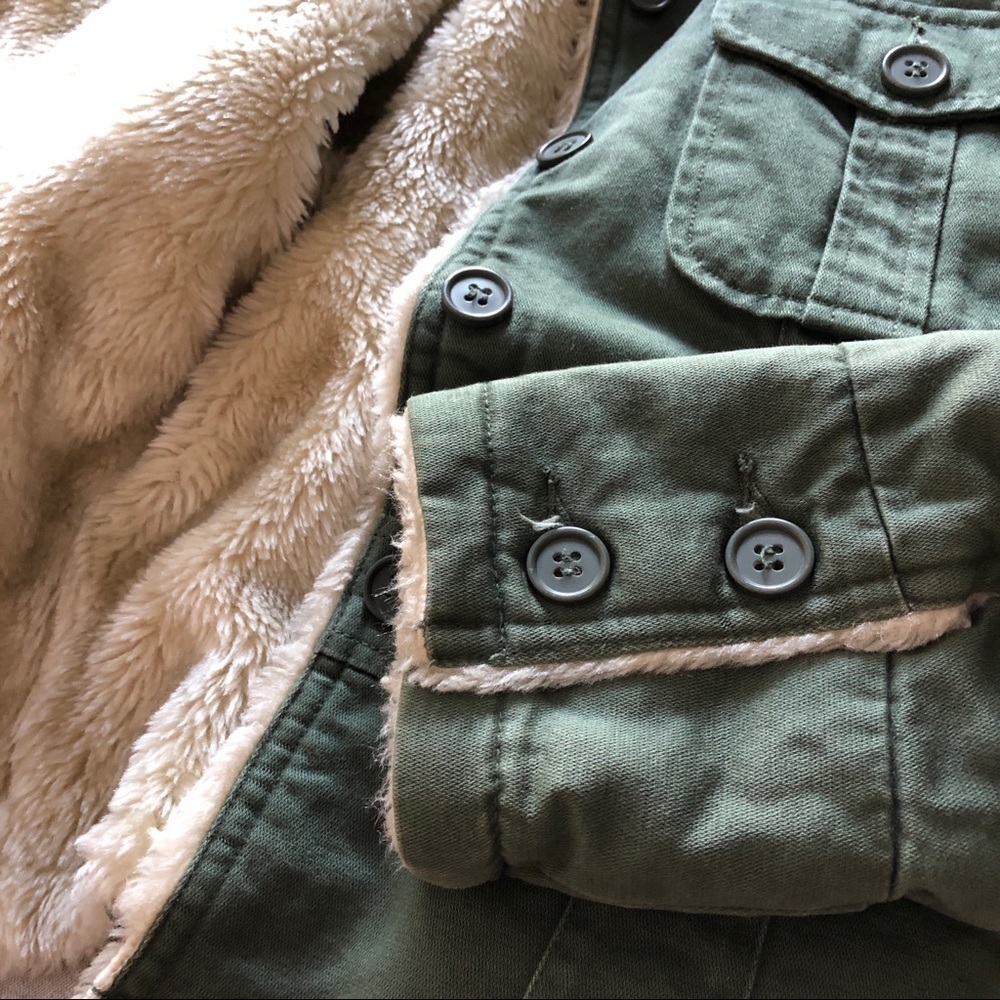 Mossimo Faux Shearling Coat Small Green - Picture 12 of 13